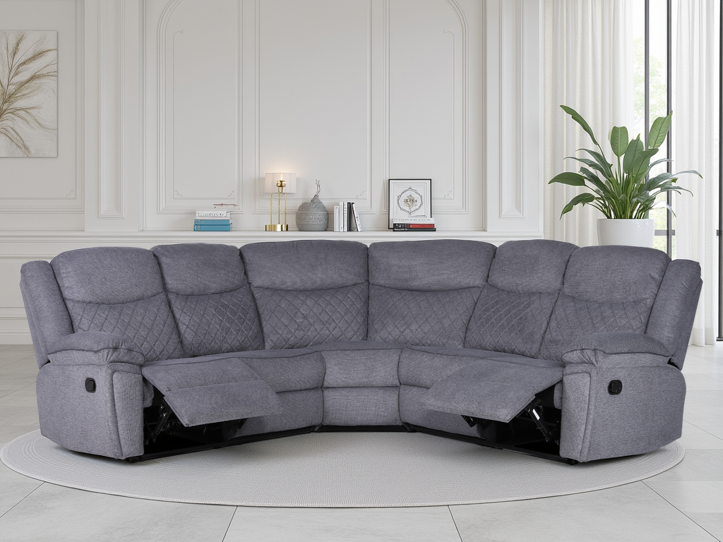 Mya Recliner Sofa Grey Fabric Large Corner from Dreamy - sofa with free Isle of Man and UK delivery