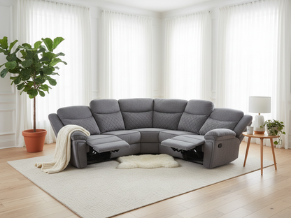 Mya Recliner Sofa Grey Fabric Large Corner from Dreamy - sofa with free Isle of Man and UK delivery