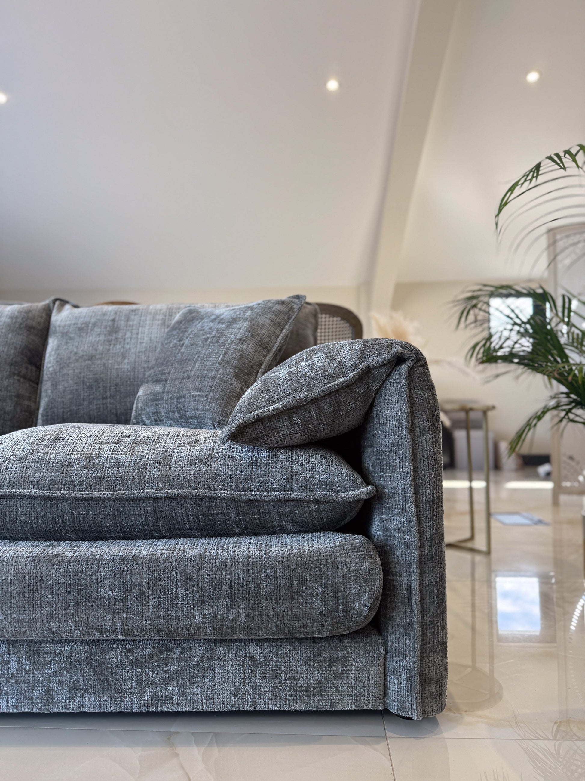 Sonia Sofa Grey 3 Seater - premium sofa with free Isle of Man and UK delivery