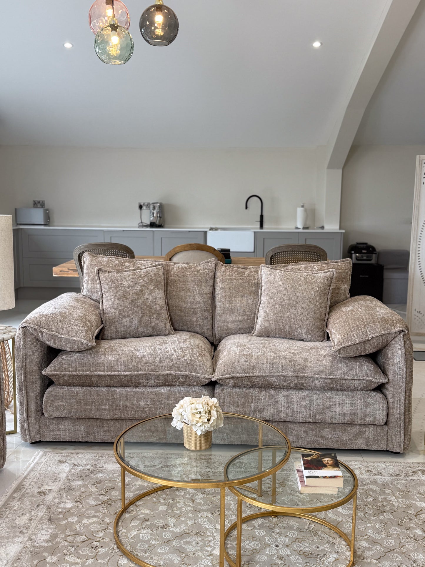 Sonia Sofa Beige 3 Seater - premium sofa with free Isle of Man and UK delivery