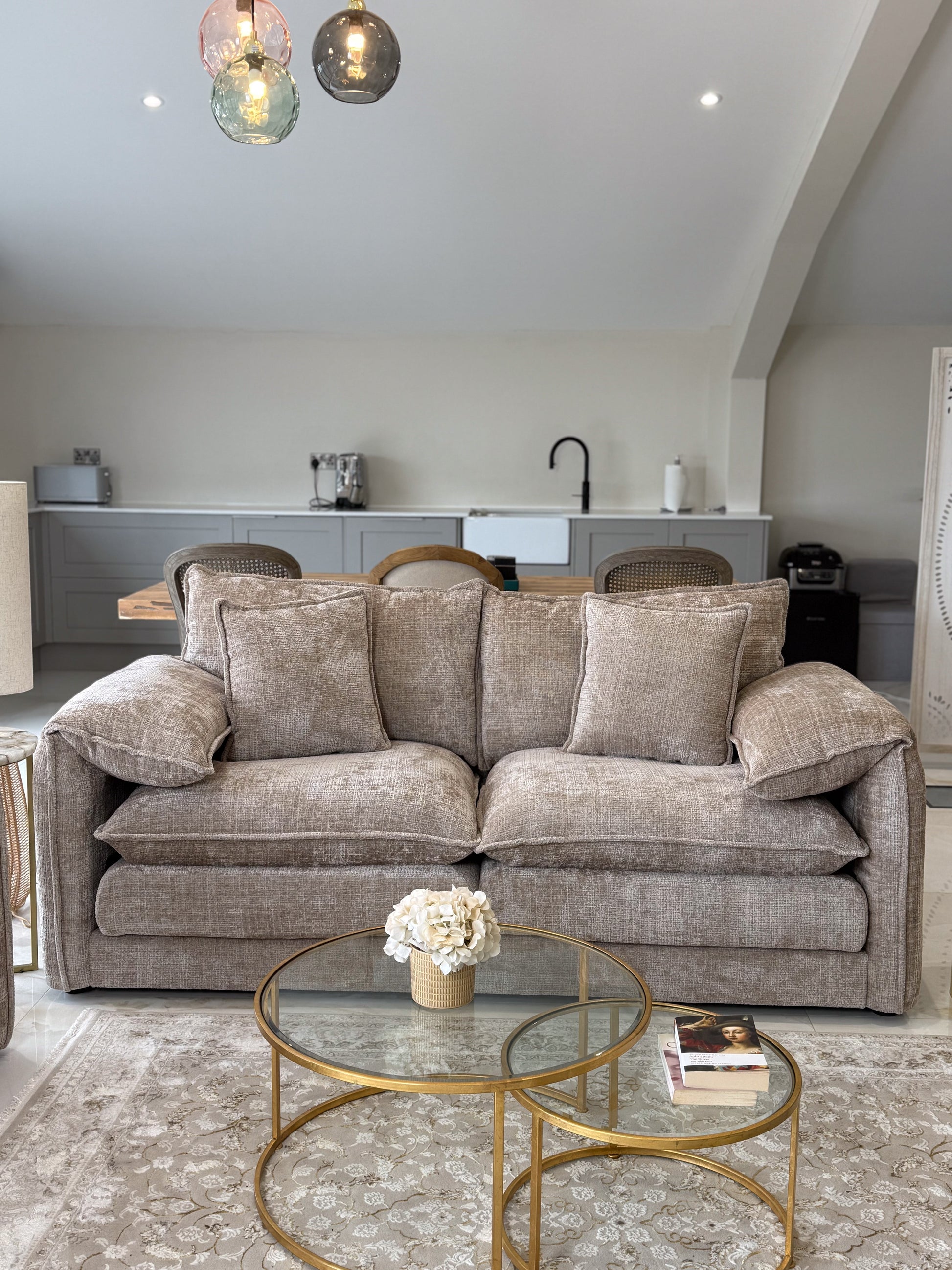 Sonia Sofa Beige 3 Seater - premium sofa with free Isle of Man and UK delivery