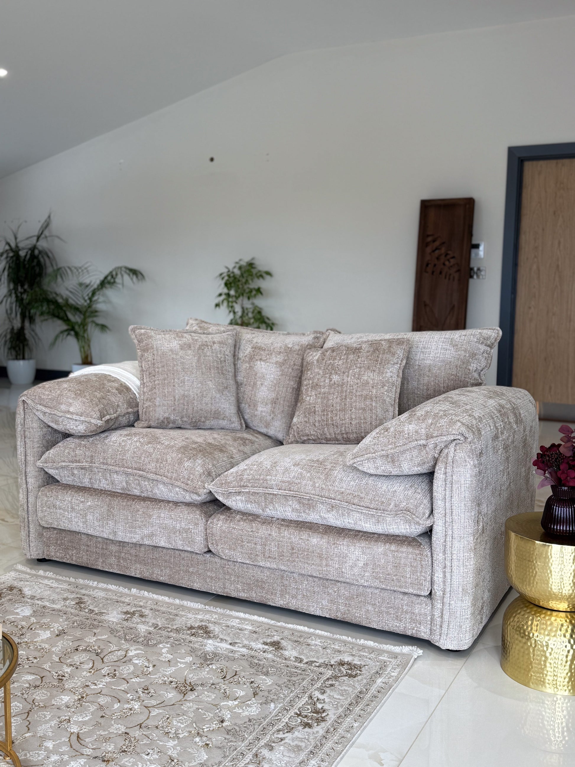Sonia Sofa Beige 2 Seater - premium sofa with free Isle of Man and UK delivery