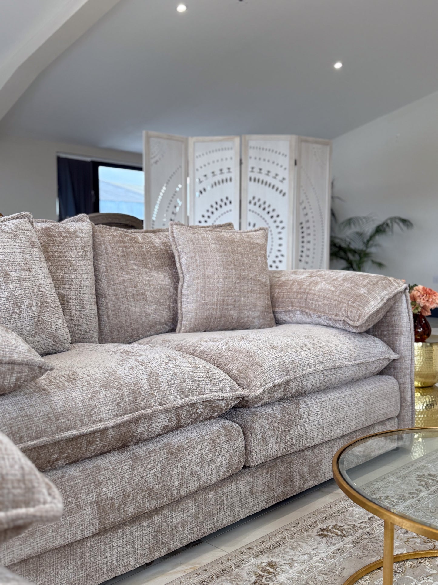 Sonia Sofa Beige 3 Seater - premium sofa with free Isle of Man and UK delivery