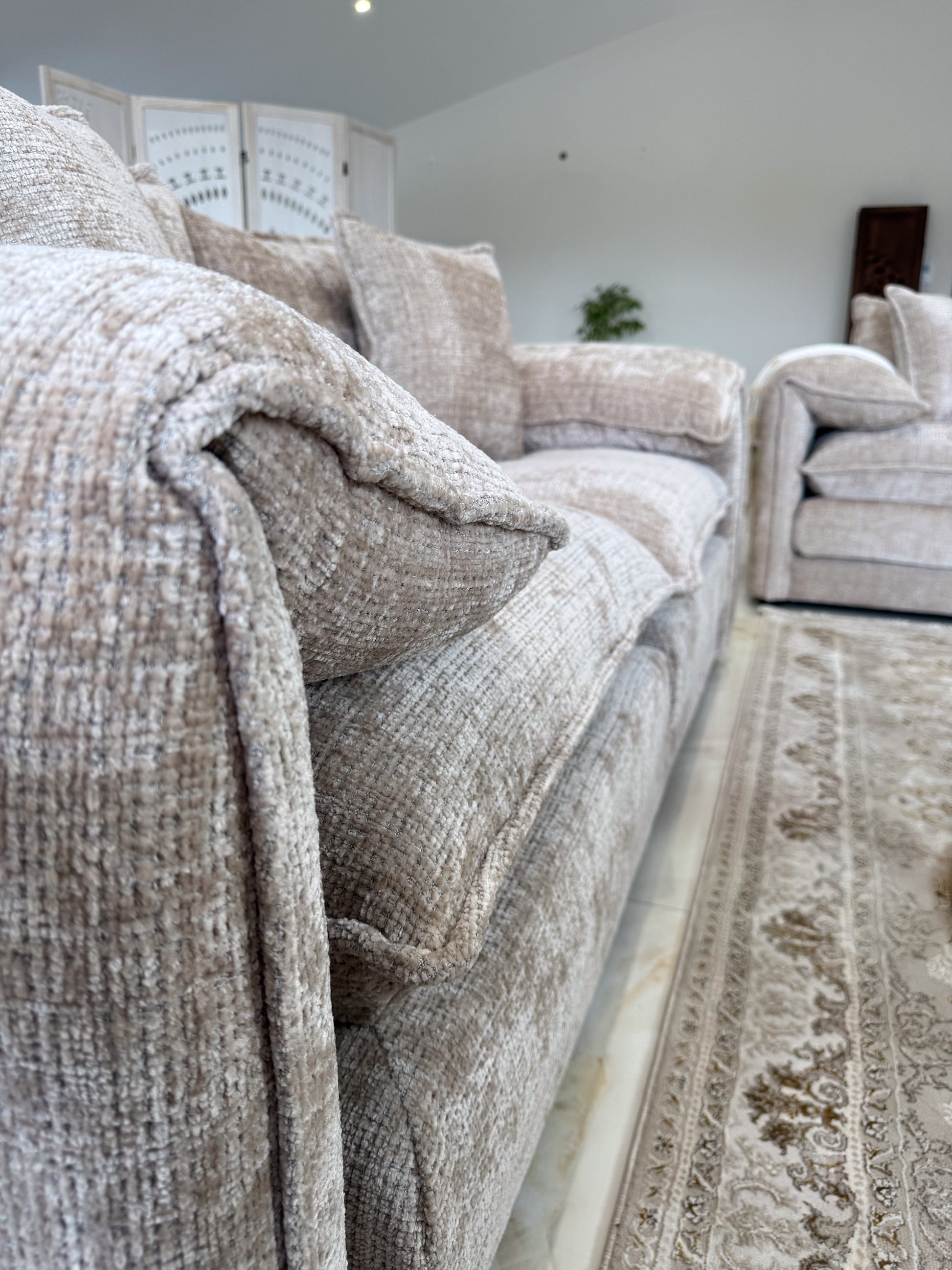 Sonia Sofa Beige 3 Seater - premium sofa with free Isle of Man and UK delivery