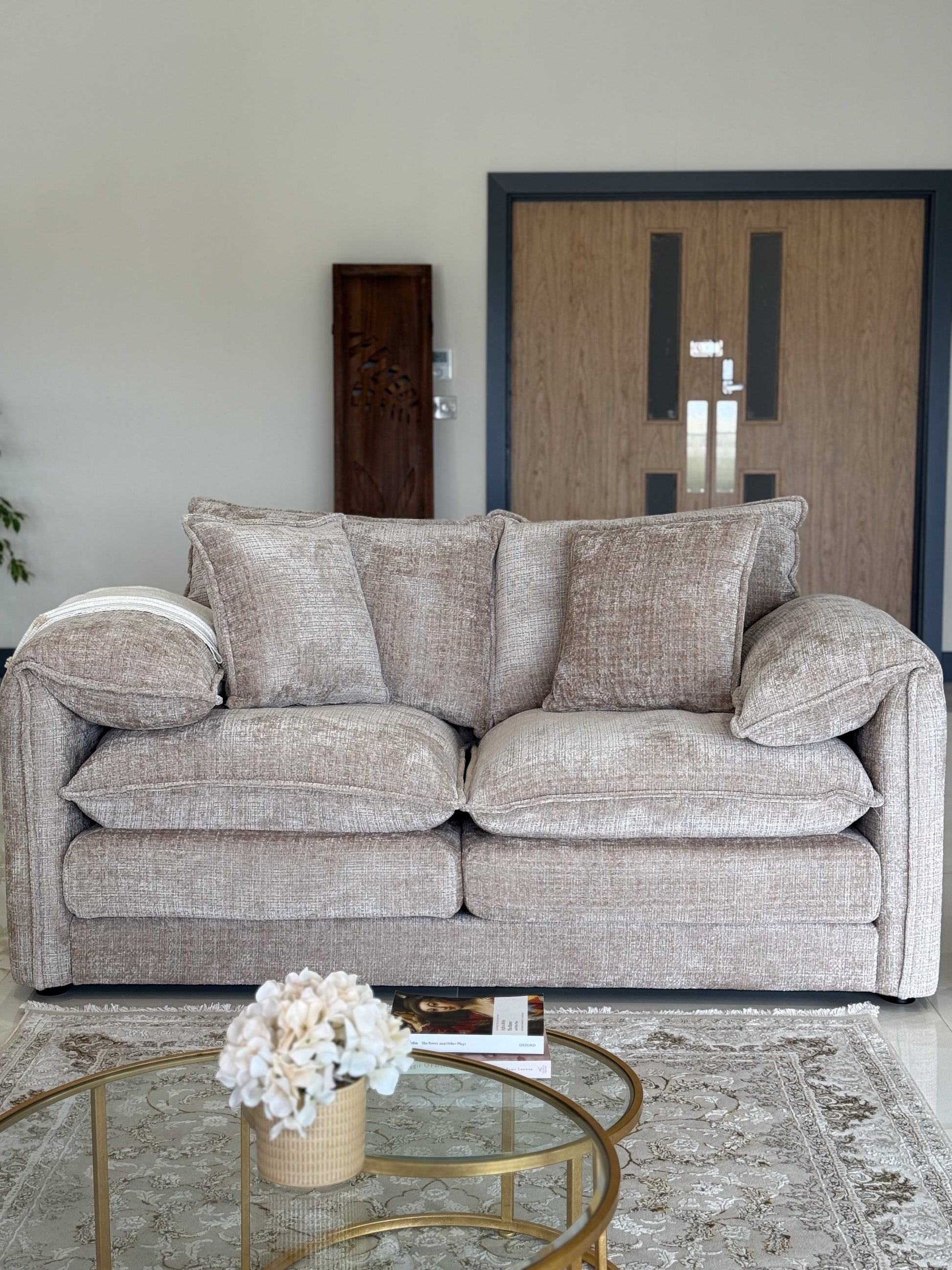 Sonia Sofa Beige 2 Seater - premium sofa with free Isle of Man and UK delivery