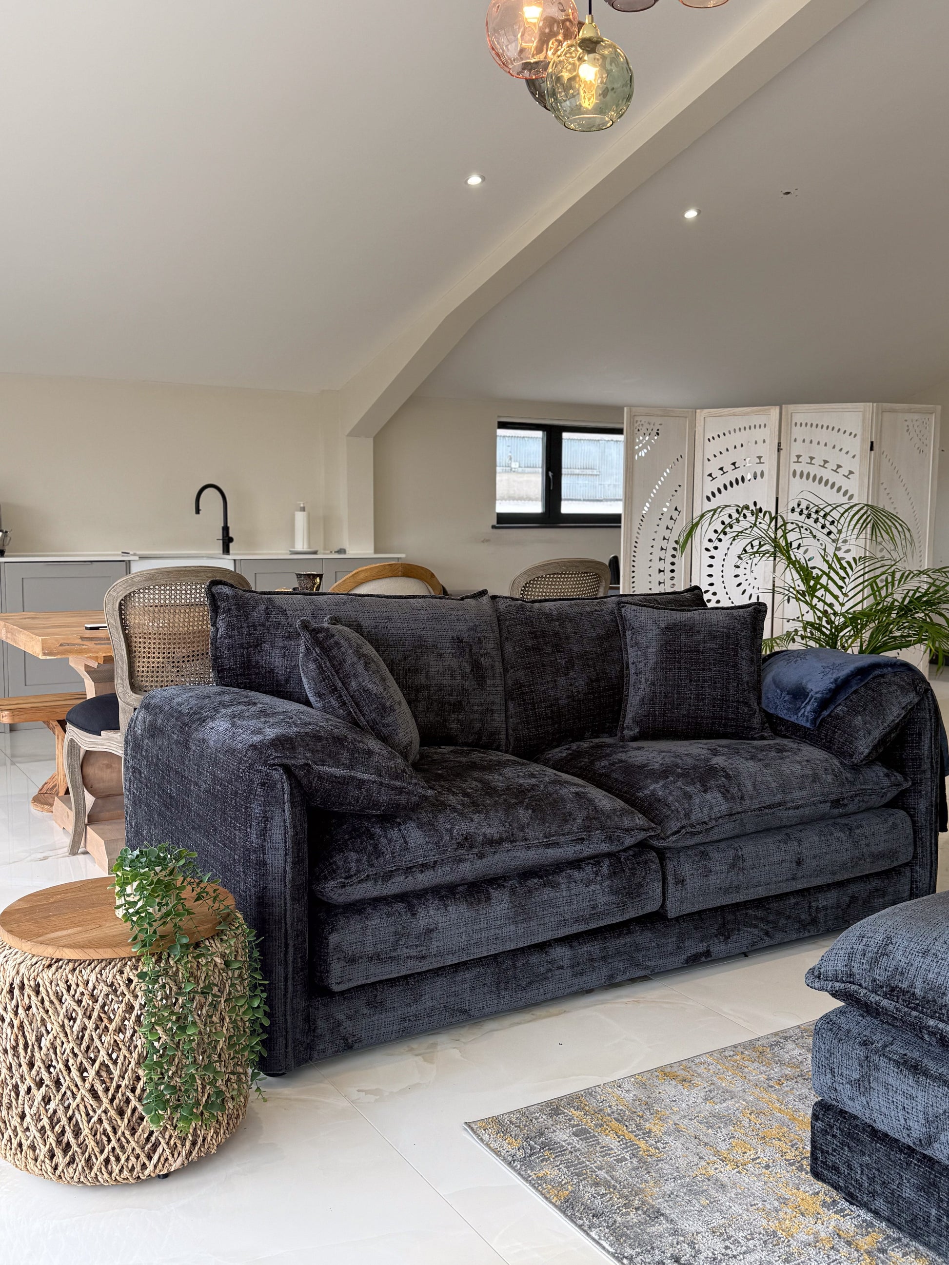 Sonia Sofa Black 3 Seater - premium sofa with free Isle of Man and UK delivery
