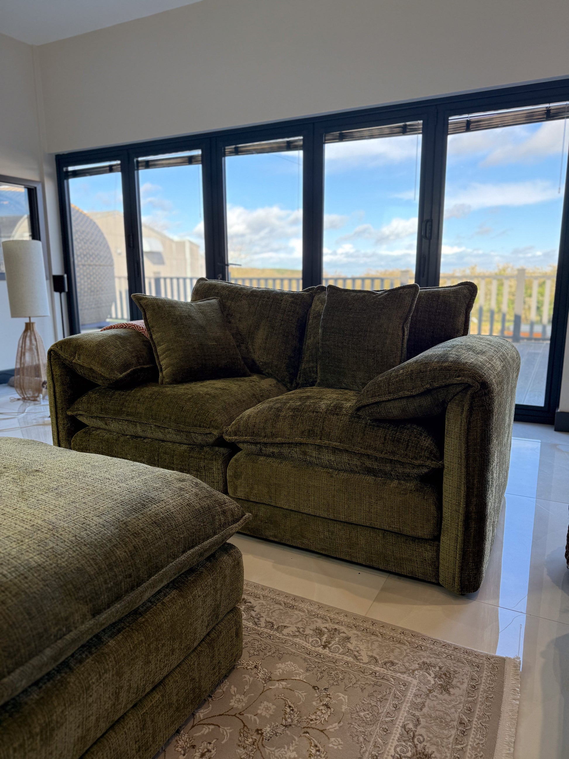 Sonia Sofa Green 2 Seater - premium sofa with free Isle of Man and UK delivery