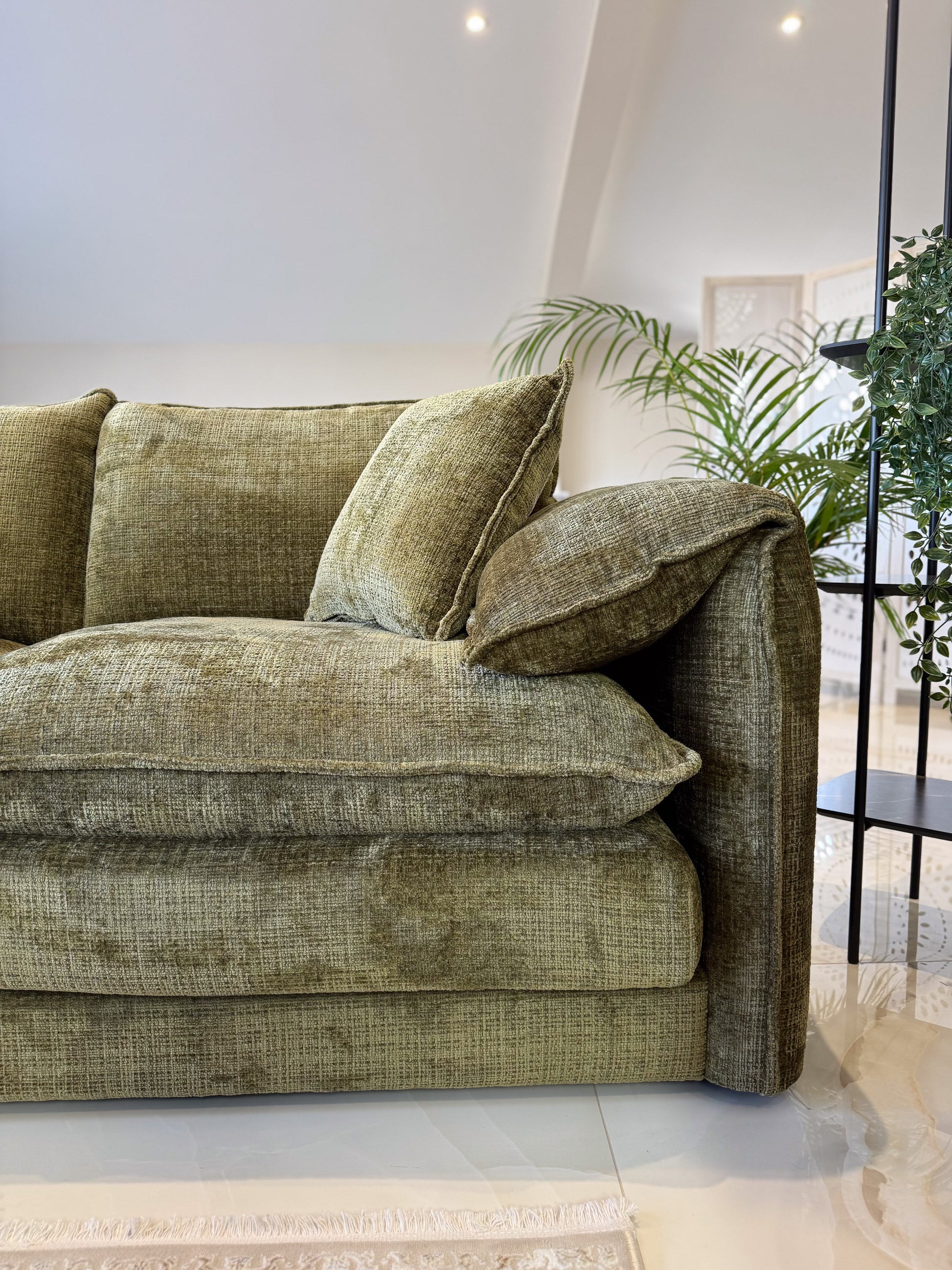 Sonia Sofa Green 3 Seater - premium sofa with free Isle of Man and UK delivery