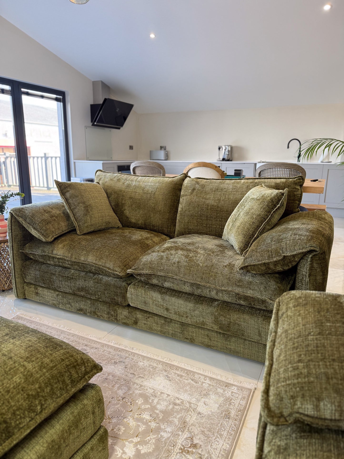 Sonia Sofa Green 3 Seater - premium sofa with free Isle of Man and UK delivery