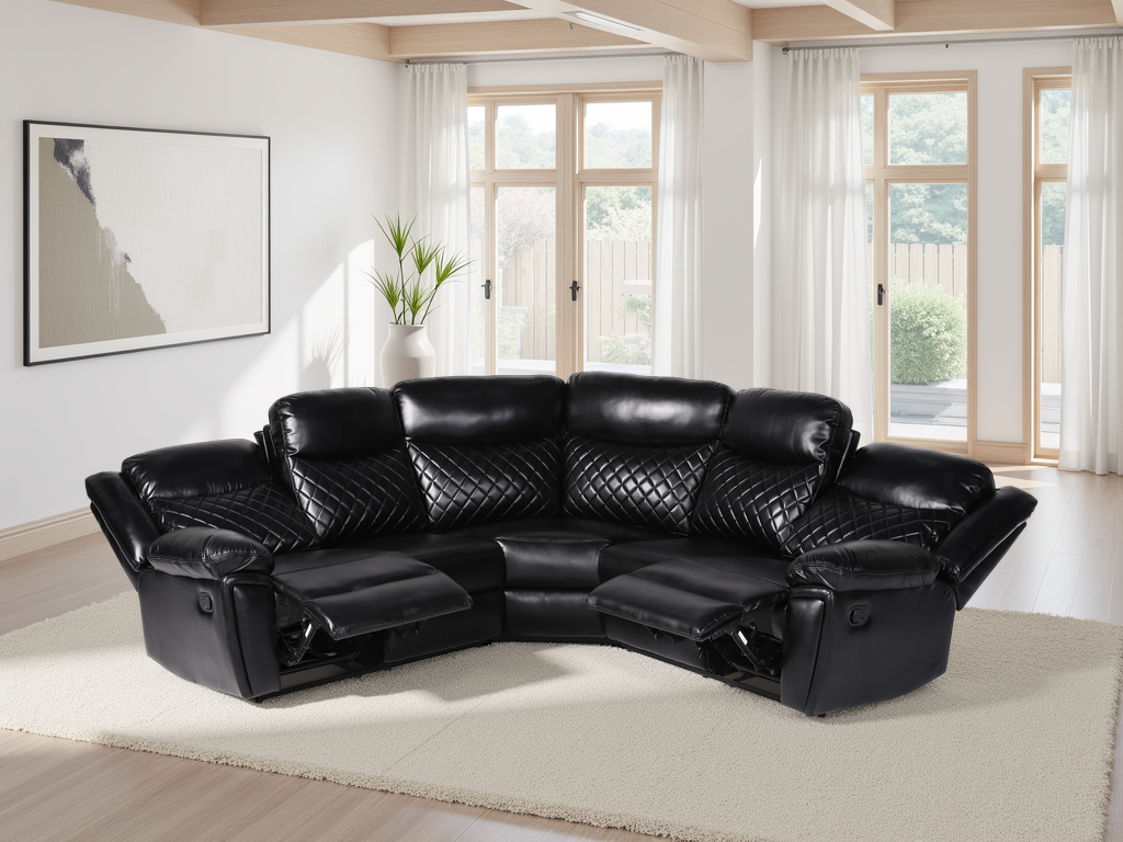 Mya Recliner Sofa Black Large Corner from Dreamy - sofa with free Isle of Man and UK delivery