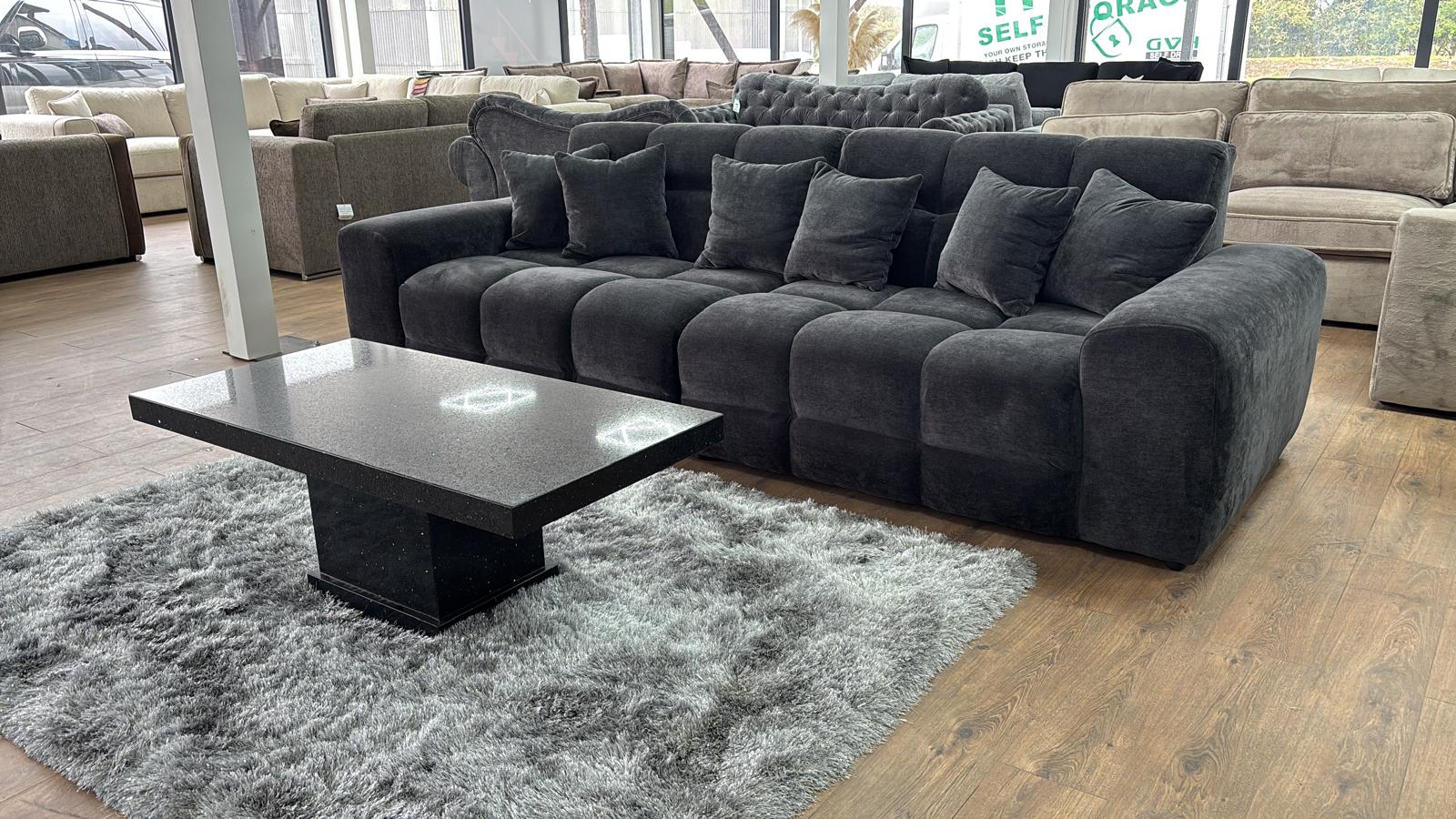 Joanna Sofa Black 4 Seater from Dreamy - sofa with free Isle of Man and UK delivery