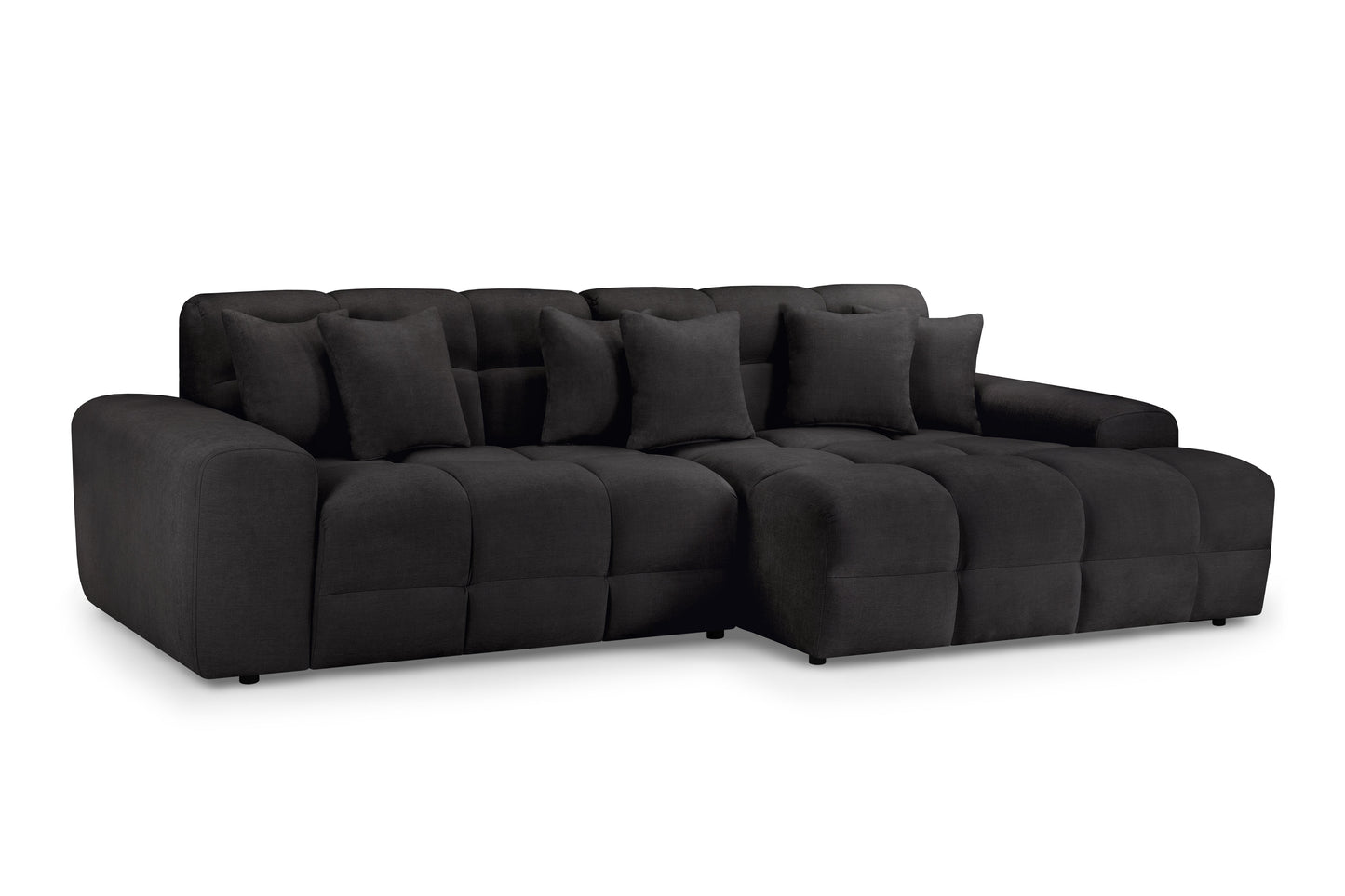 Joanna Sofa Black Right Hand Facing Corner at Dreamy furniture store