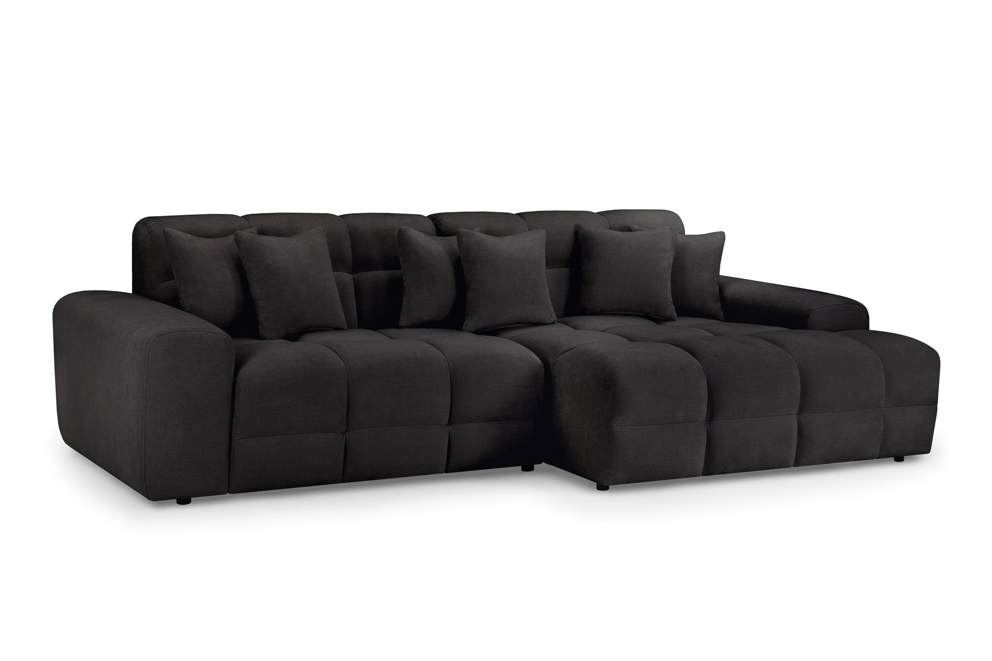 Joanna Sofa Black Right Hand Facing Corner at Dreamy furniture store