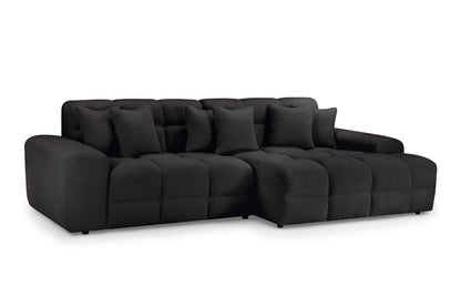 Joanna Sofa Black Right Hand Facing Corner at Dreamy furniture store