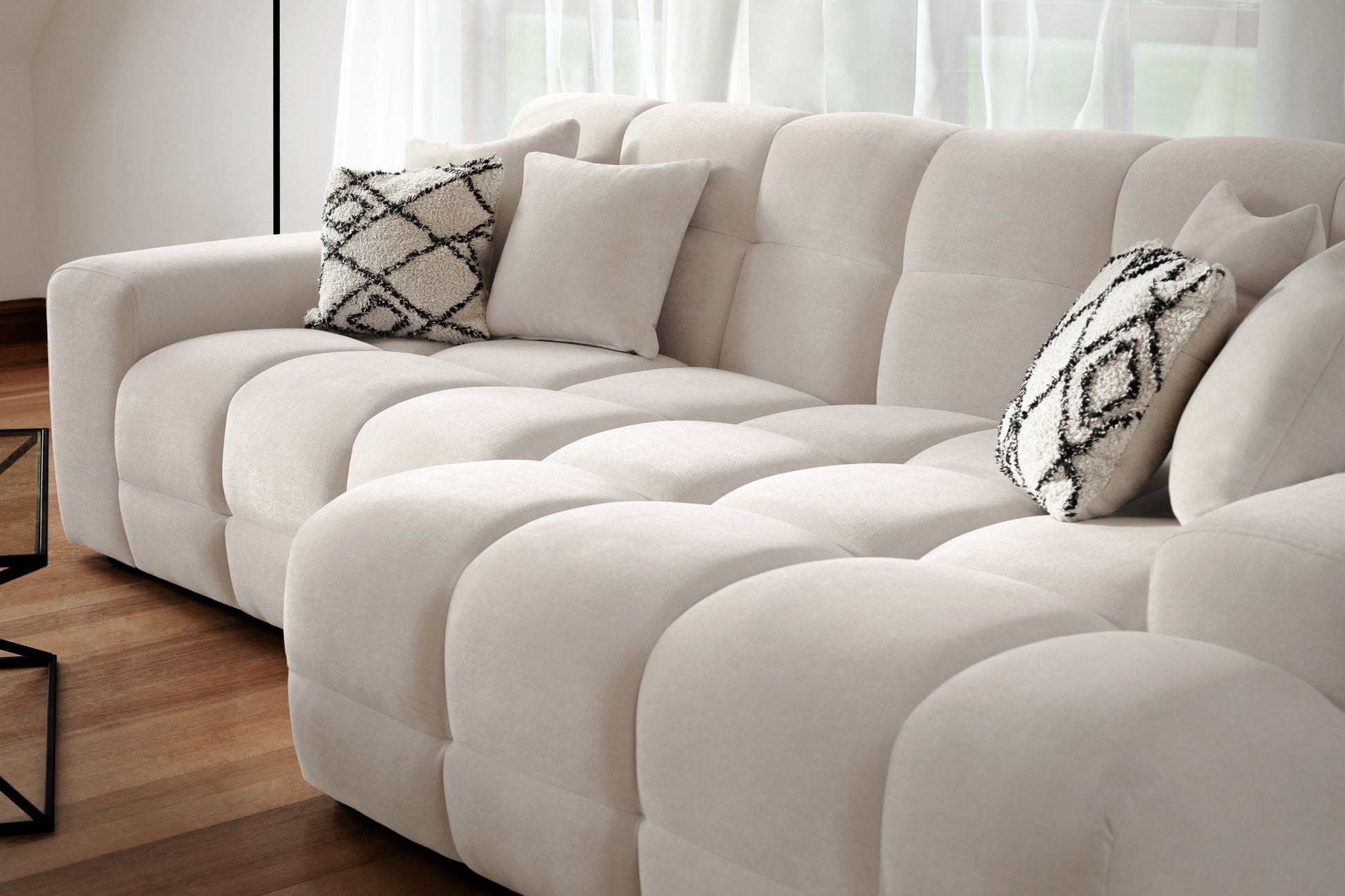 Joanna Sofa Beige Right Hand Facing Corner at Dreamy furniture store in Natural