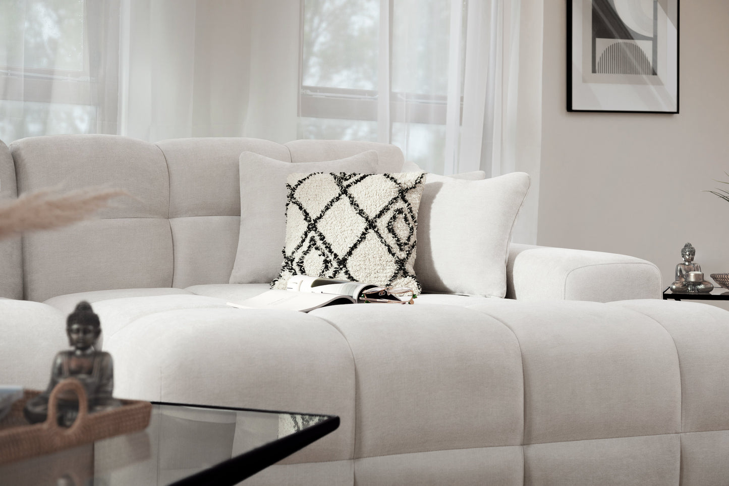 Joanna Sofa Beige Right Hand Facing Corner at Dreamy furniture store in Natural