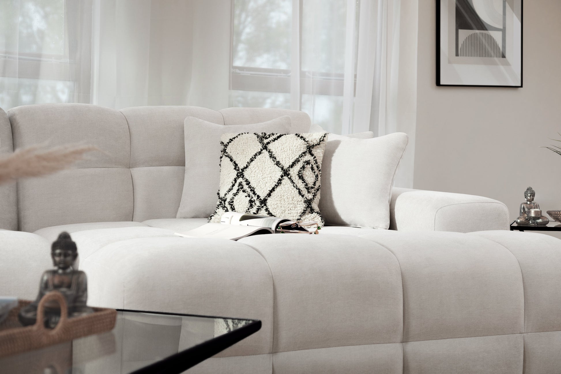 Joanna Sofa Beige Right Hand Facing Corner at Dreamy furniture store in Natural