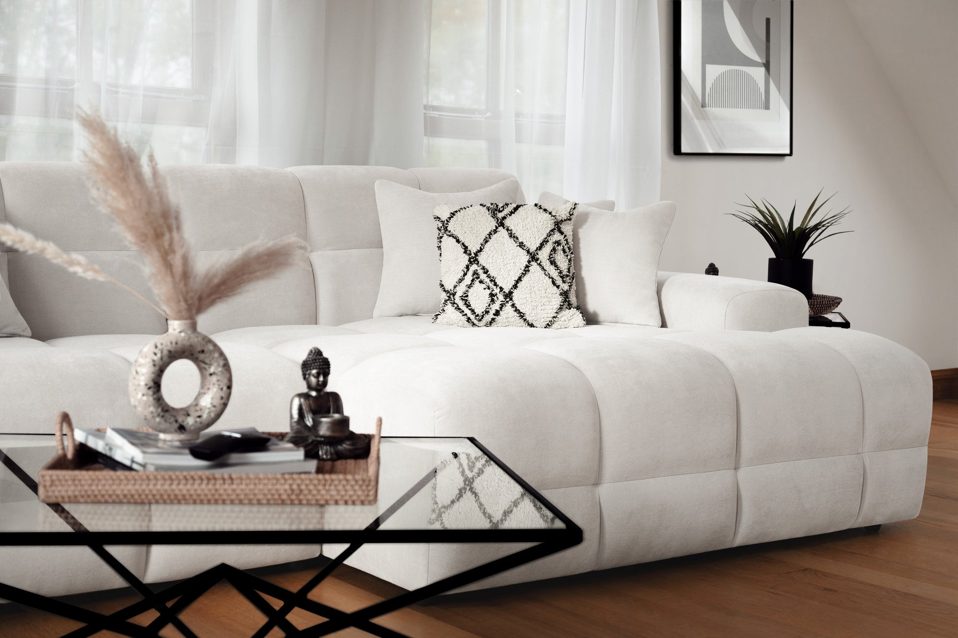 Joanna Sofa Beige Right Hand Facing Corner at Dreamy furniture store in Natural
