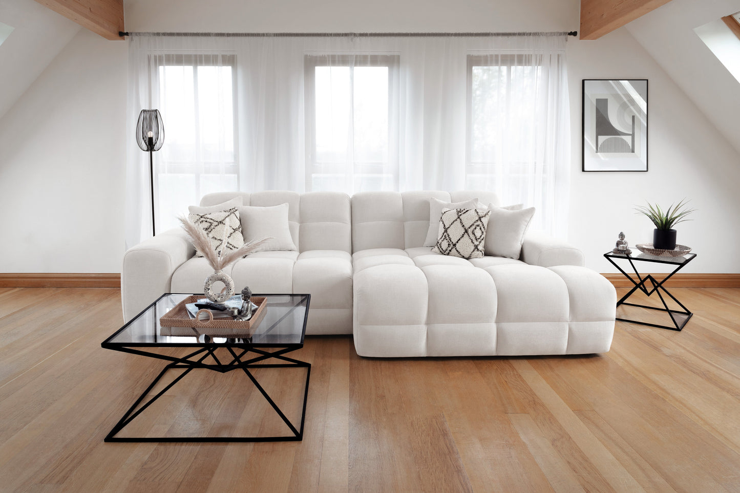 Joanna Sofa Beige Right Hand Facing Corner at Dreamy furniture store in Natural