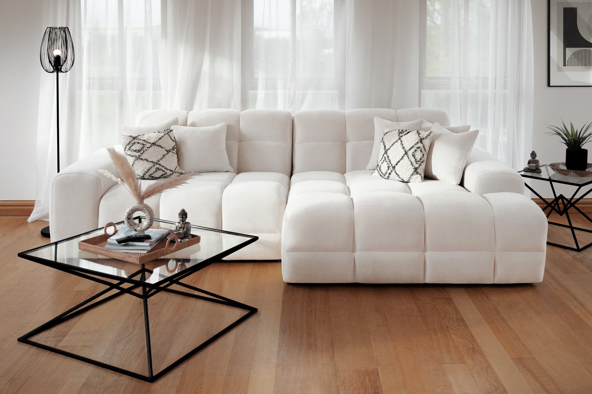 Joanna Sofa Beige Right Hand Facing Corner at Dreamy furniture store in Natural