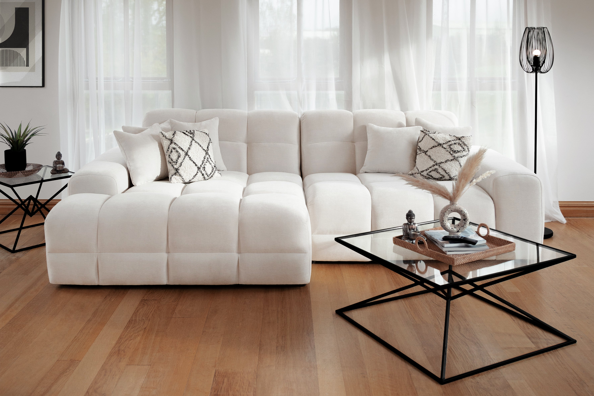 Joanna Sofa Beige Left Hand Facing Corner at Dreamy furniture store in Natural