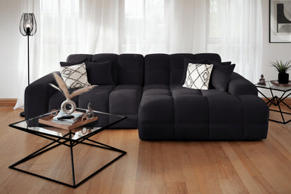 Joanna Sofa Black Right Hand Facing Corner at Dreamy furniture store