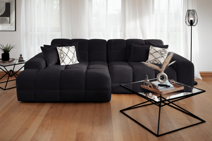 Joanna Sofa Black Left Hand Facing Corner at Dreamy furniture store