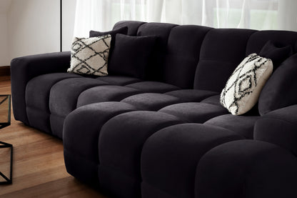 Joanna Sofa Black Right Hand Facing Corner at Dreamy furniture store