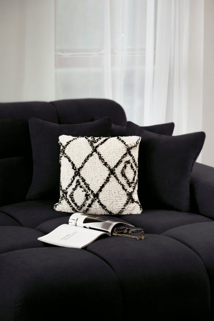 Joanna Sofa Black Right Hand Facing Corner at Dreamy furniture store