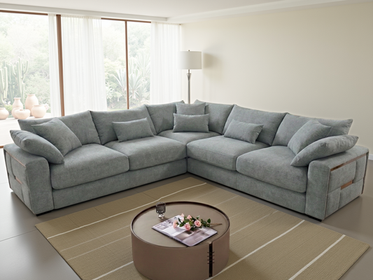 Julian Sofa Grey Large Corner - large corner sofa - Dreamy furniture