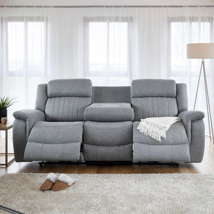 Linden Recliner Sofa Grey 3 Seater