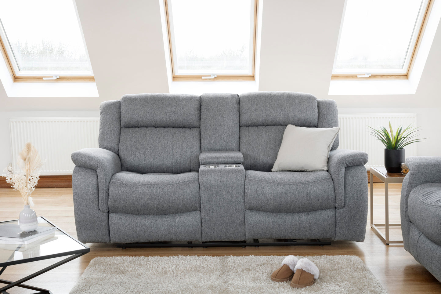 Lindy Electric Recliner Sofa Grey 2 Seater at Dreamy furniture store