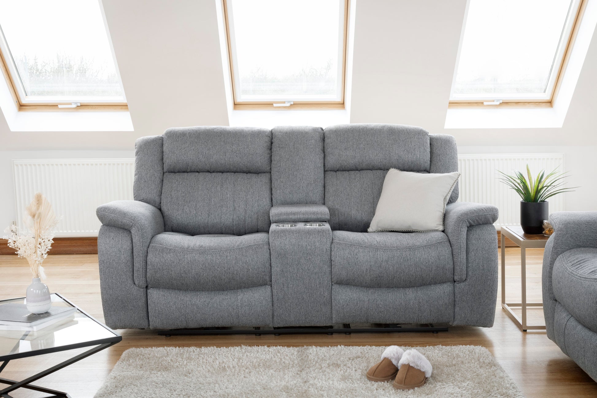 Lindy Electric Recliner Sofa Grey 2 Seater at Dreamy furniture store