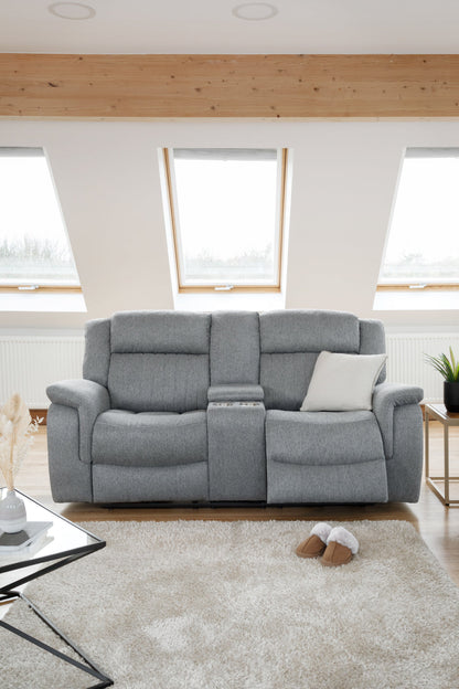 Lindy Electric Recliner Sofa Grey 2 Seater at Dreamy furniture store