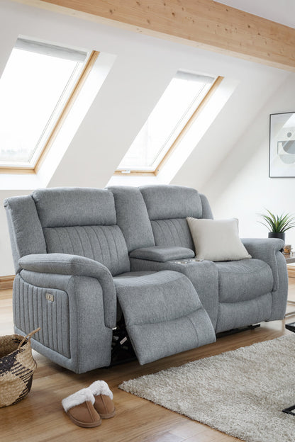 Lindy Electric Recliner Sofa Grey 2 Seater at Dreamy furniture store