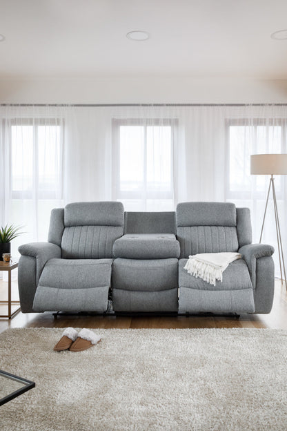 Lindy Electric Recliner Sofa Grey 3 Seater at Dreamy furniture store