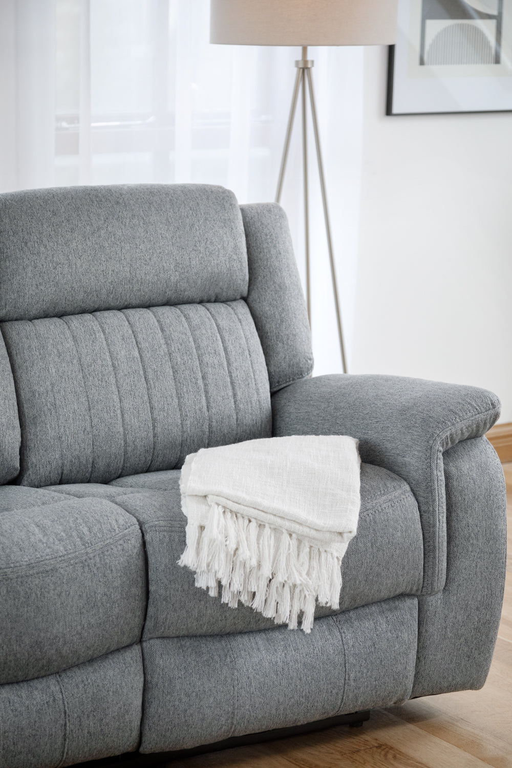 Lindy Electric Recliner Sofa Grey 3 Seater at Dreamy furniture store