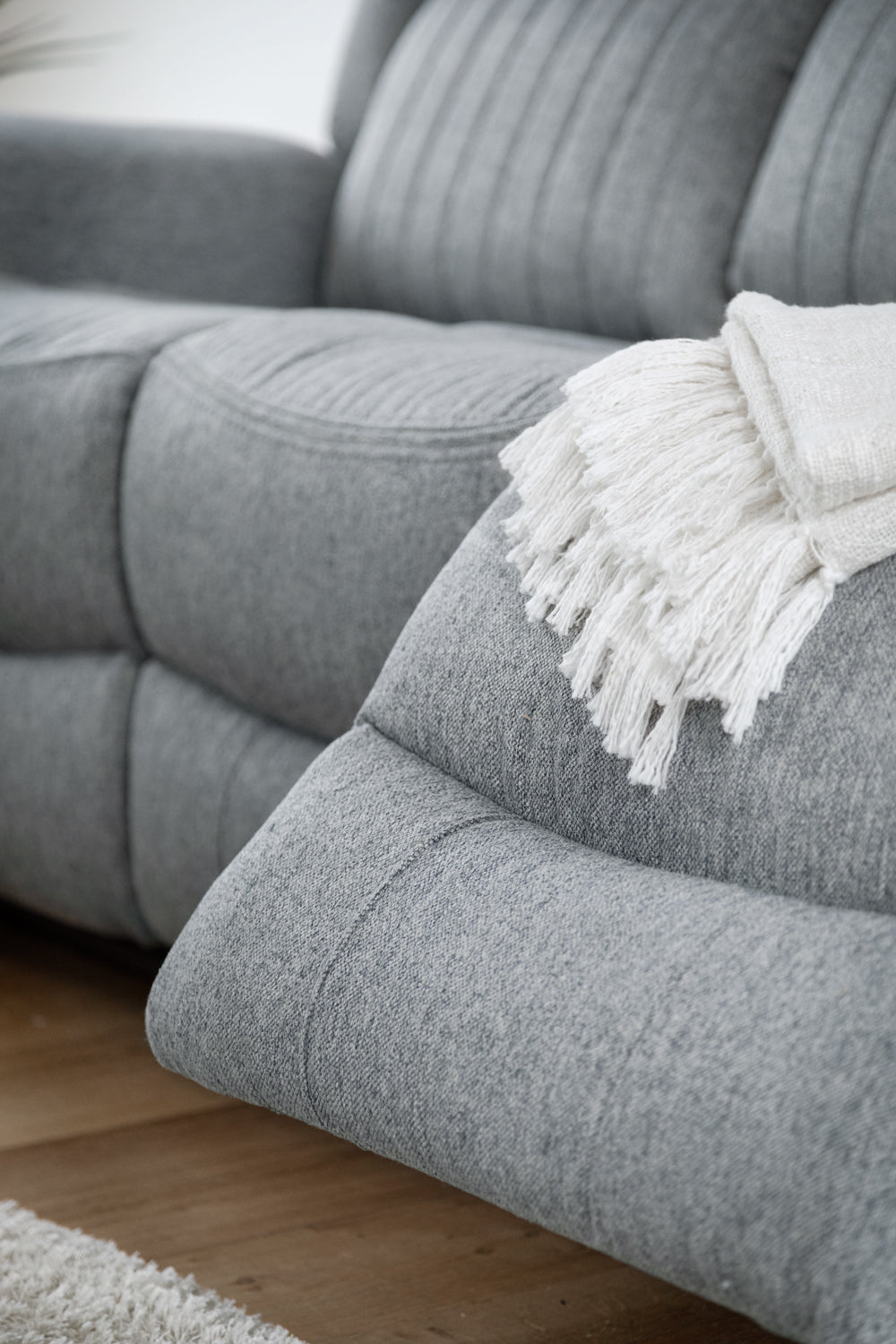 Lindy Electric Recliner Sofa Grey 3 Seater at Dreamy furniture store