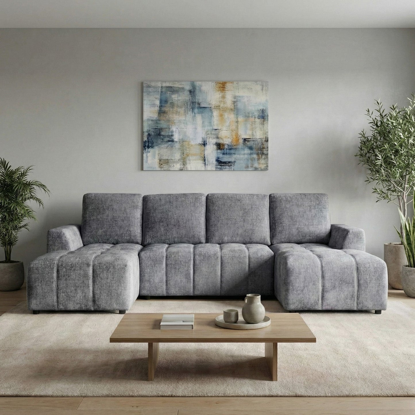 Lora Sofa Bed U Shape Corner Graphite