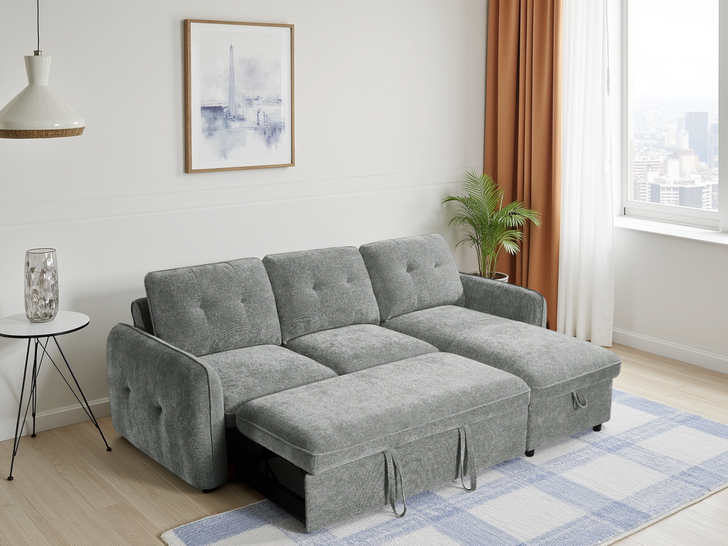 Morgan Sofabed Grey Universal Corner - grey universal corner sofa bed Isle of Man