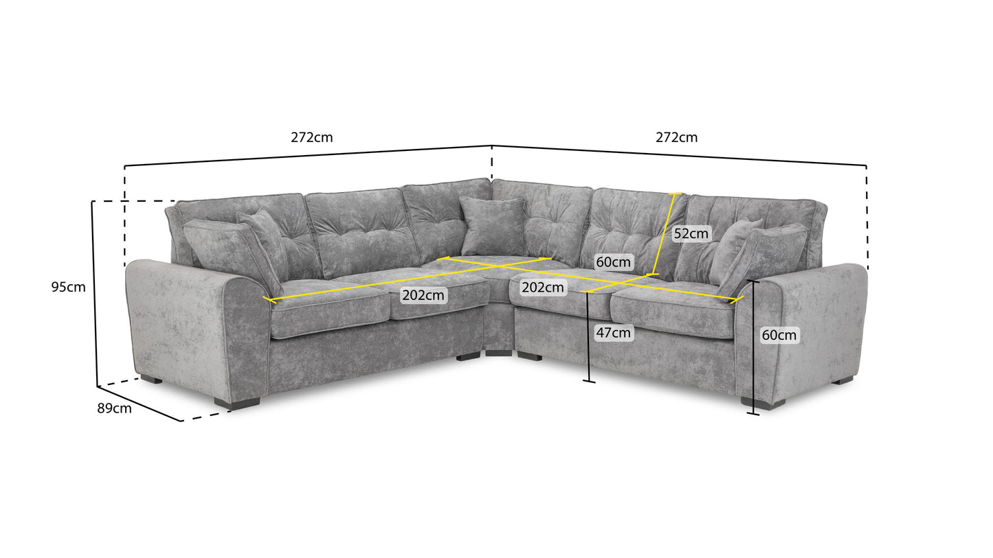 Maxine Sofa Grey Large Corner - premium furniture with free Isle of Man and UK delivery