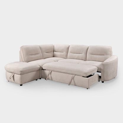 Mirella Sofa Bed Left Hand Facing Corner Beige