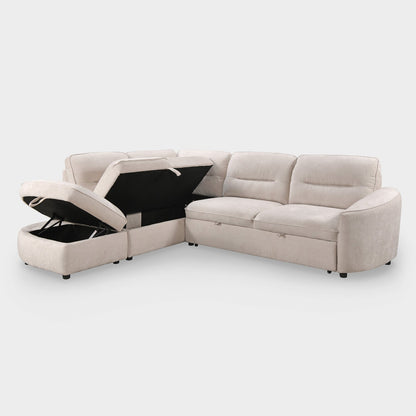 Mirella Sofa Bed Left Hand Facing Corner Beige