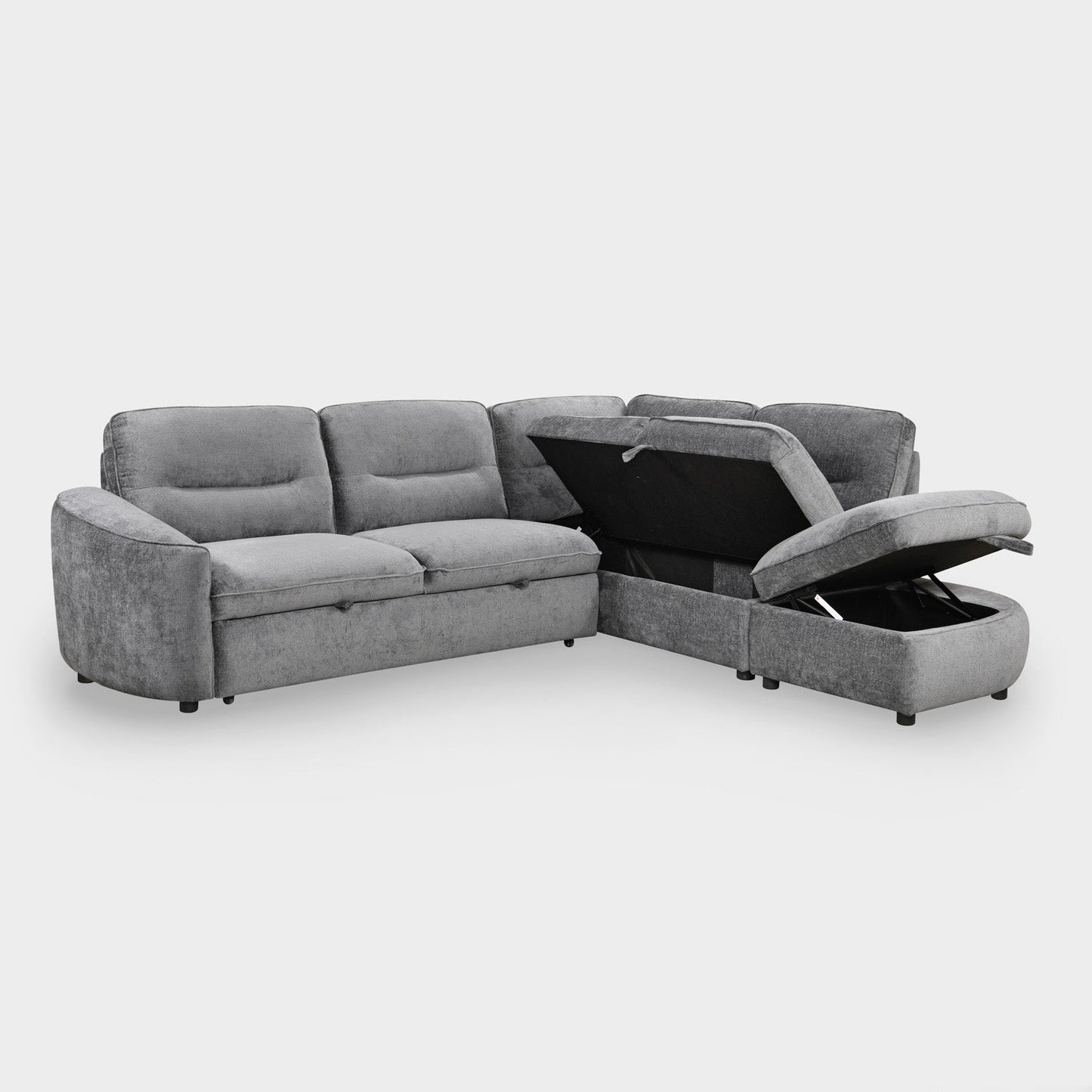 Mirella Sofa Bed Right Hand Facing Corner Dark Grey