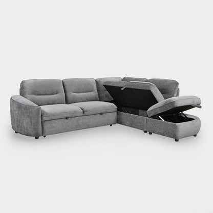 Mirella Sofa Bed Right Hand Facing Corner Dark Grey