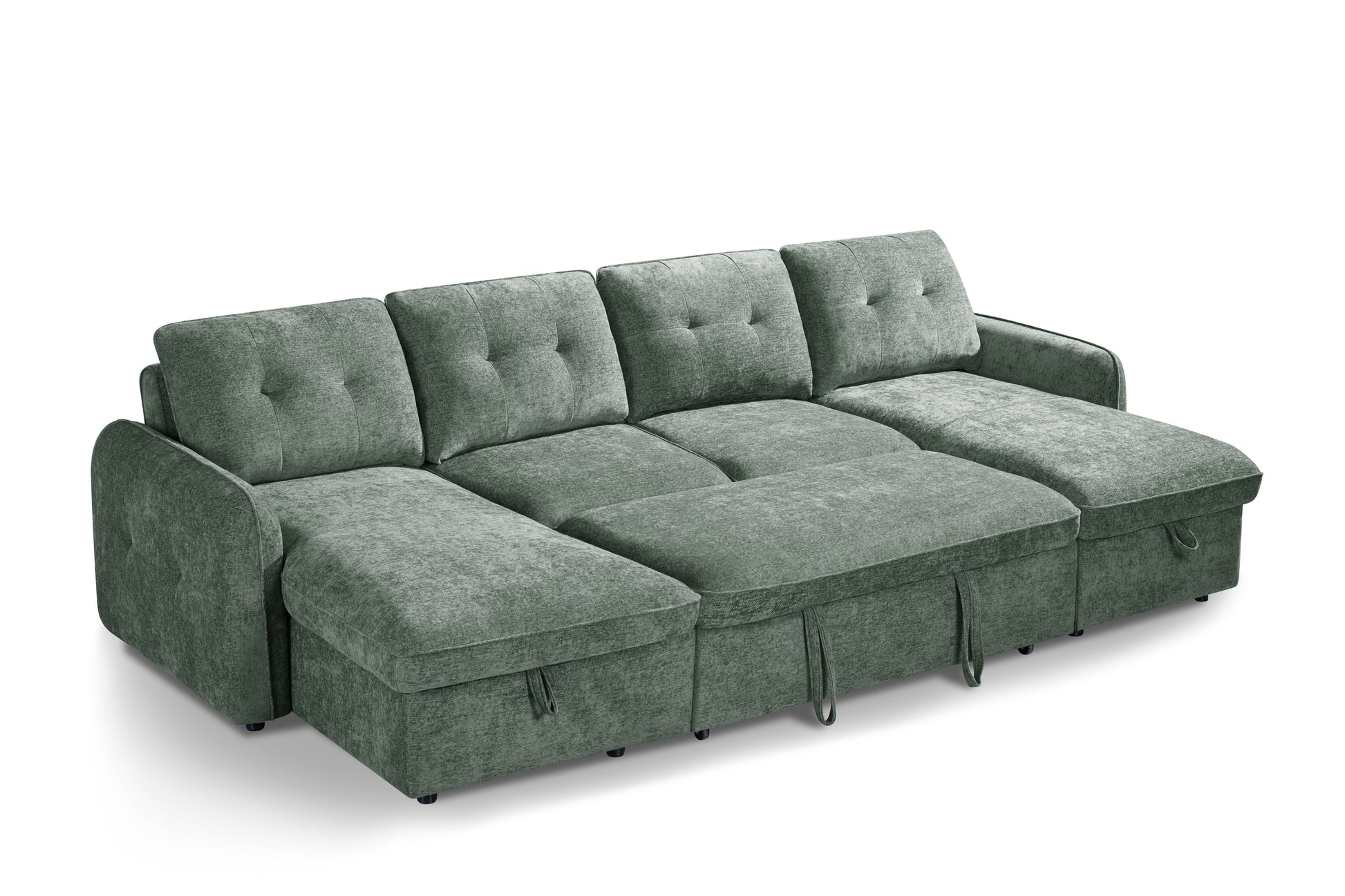 Morgan Sofabed Green U Shape Corner - green U shape sofa bed UK delivery