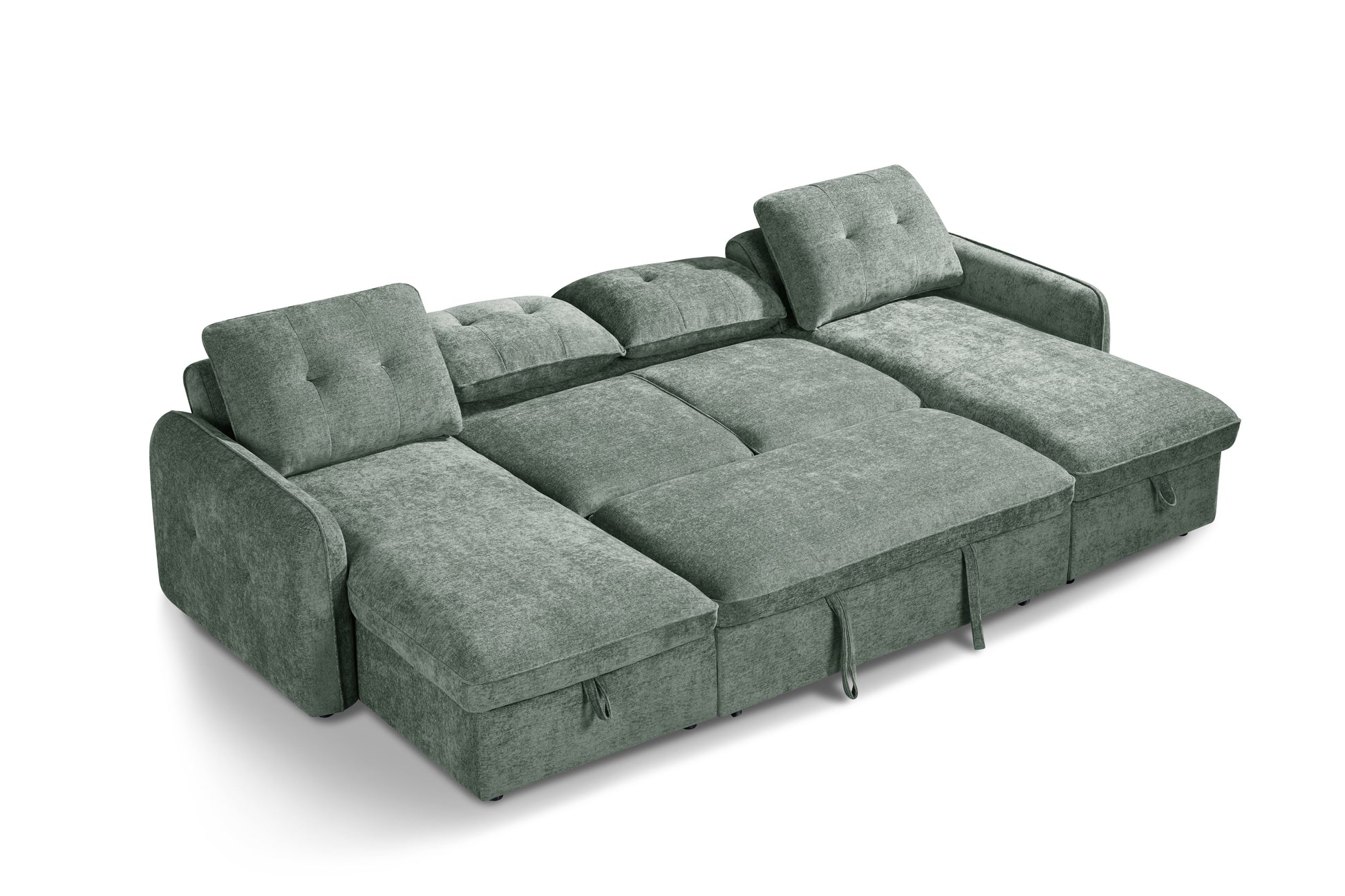 Morgan Sofabed Green U Shape Corner - green U shape sofa bed UK delivery