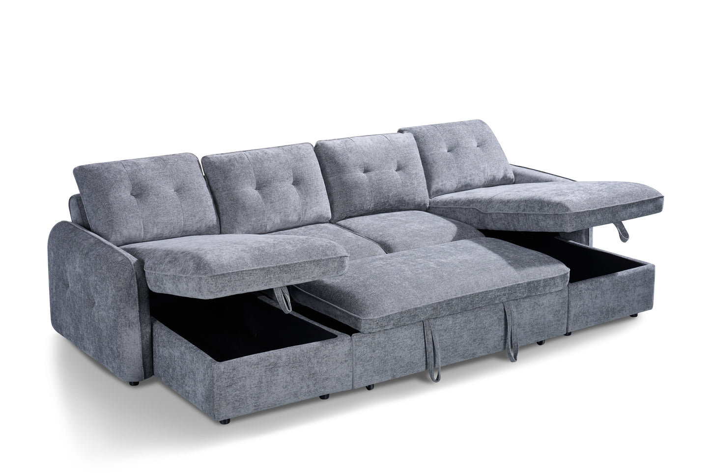 Morgan Sofabed Grey U Shape Corner - grey U shape sofa bed Isle of Man