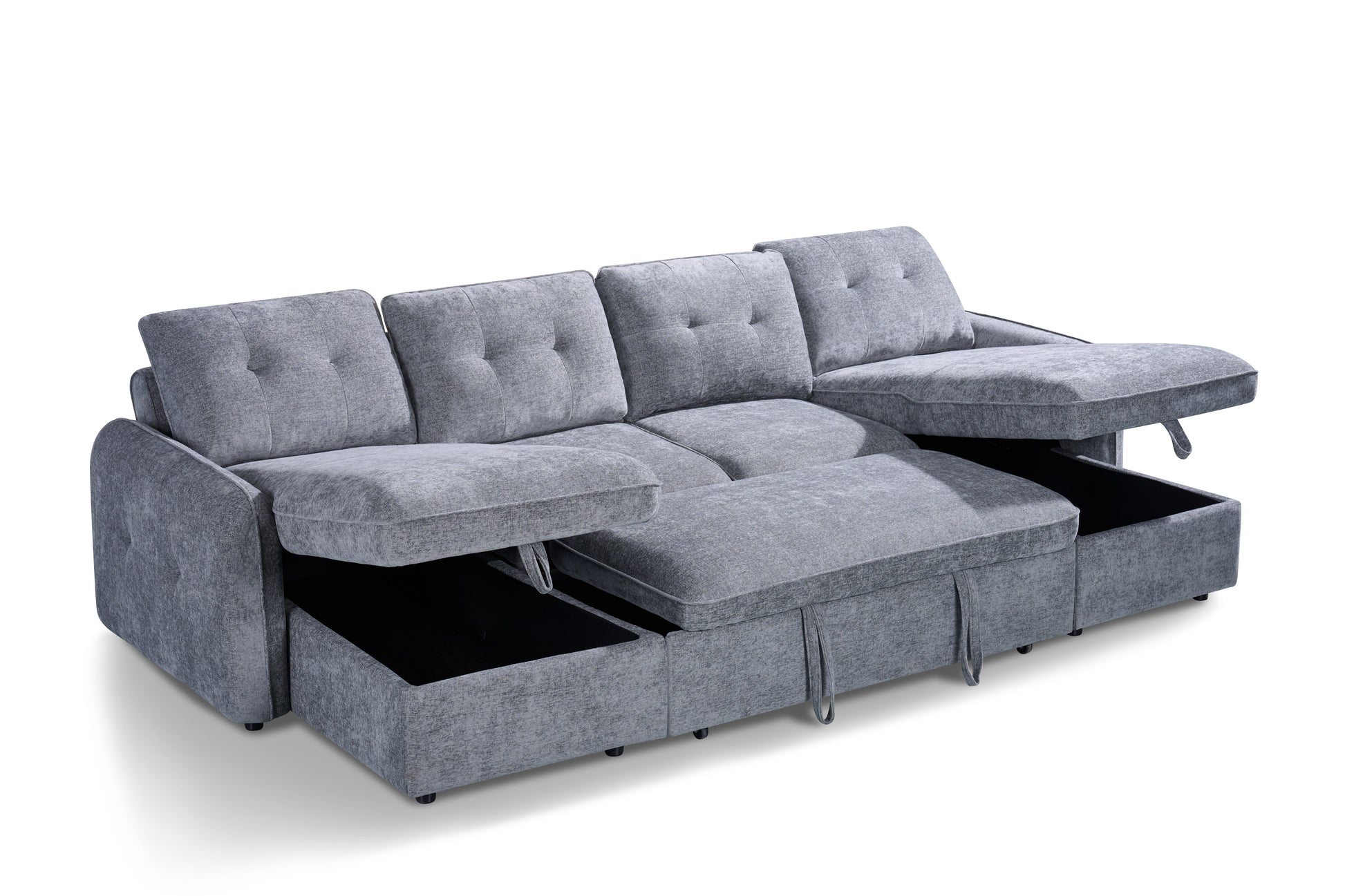 Morgan Sofabed Grey U Shape Corner - grey U shape sofa bed Isle of Man