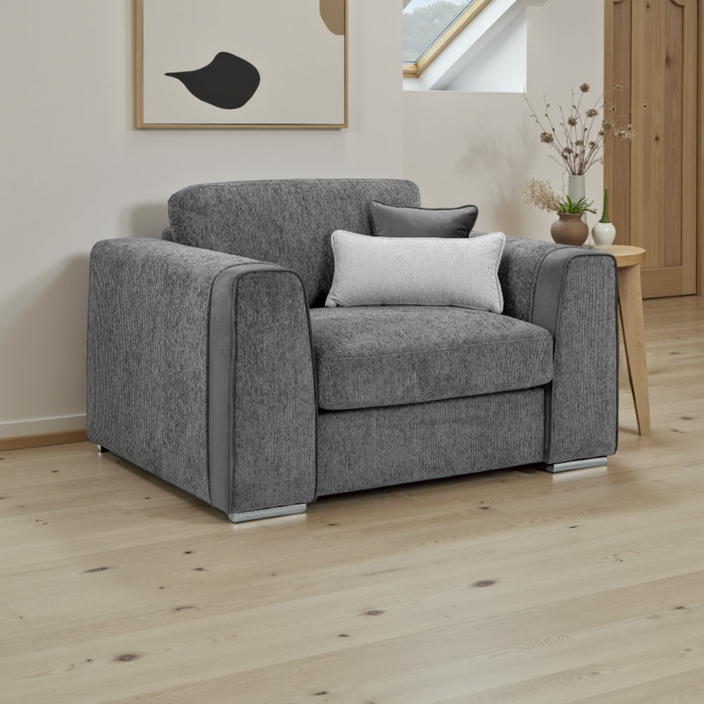 Naples Sofa Grey Armchair